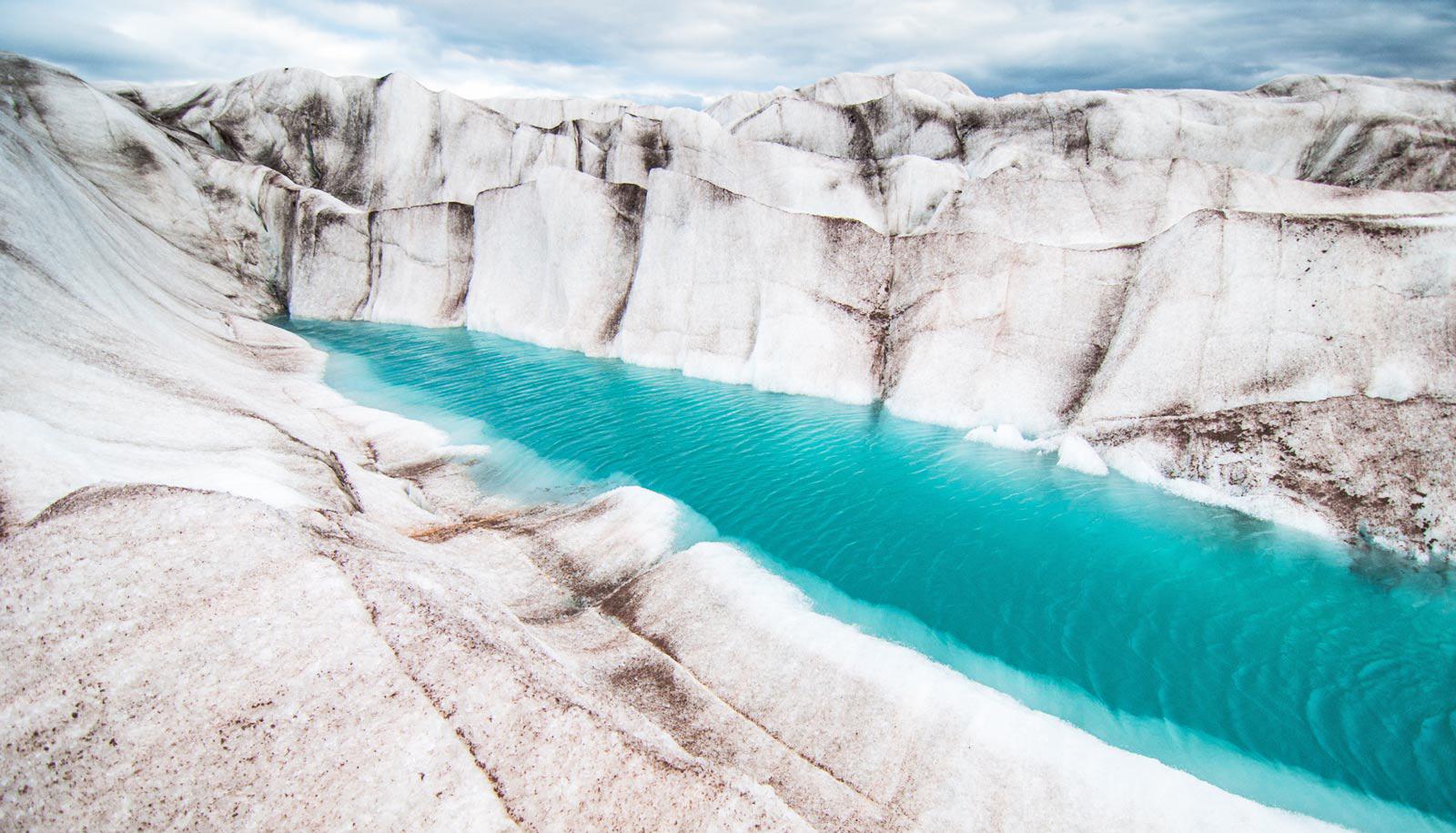 water in glacier channel - Over Svea glacier