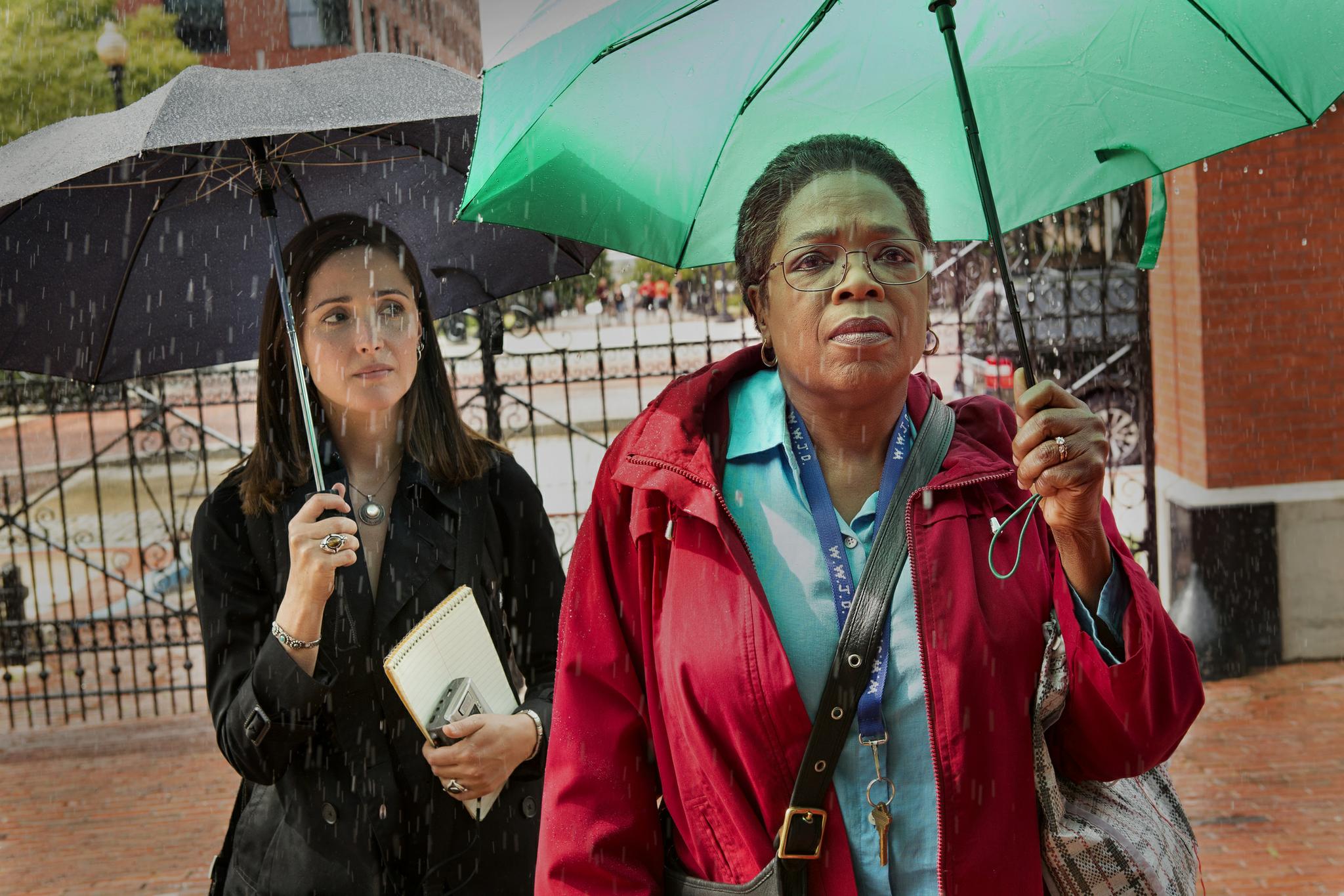 Rose Byrne as Rebecca Skloot and Oprah Winfrey as Deborah Lacks. Skloot is not only the book's author but also a central part of the story.
