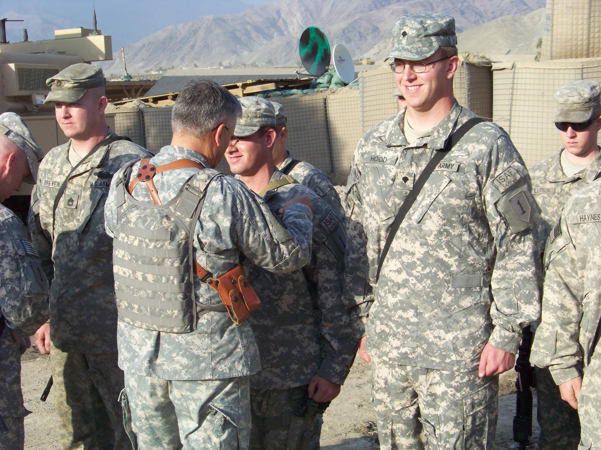 Patrick Hood, right, served with the Army and participated in Operation Enduring Freedom, in Afghanistan. He enrolled at Vassar in 2013.