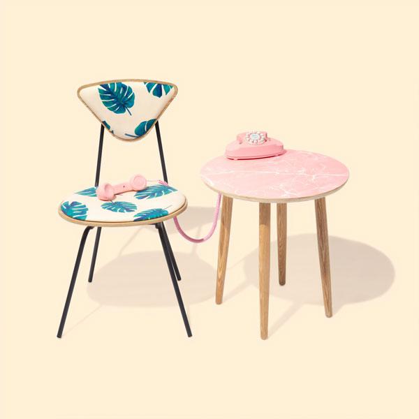 I Don’t Live There Anymore, by Kristen Noel. Photograph of vintage chair, table and phone by Inside Weather
