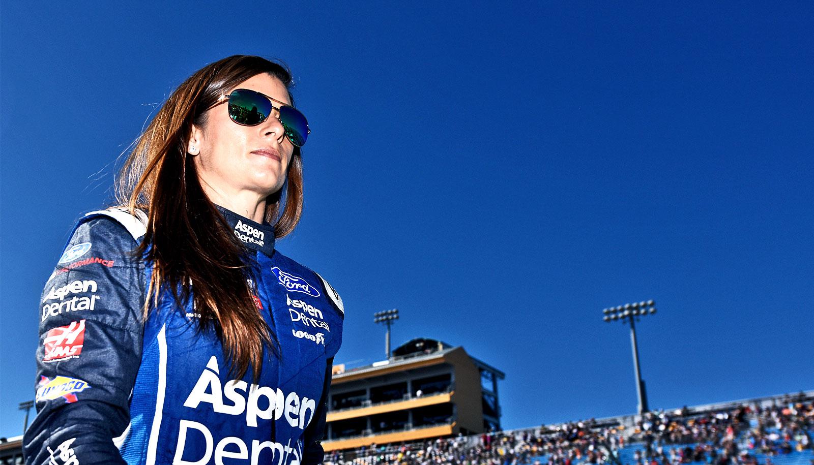 Danica Patrick walks to car