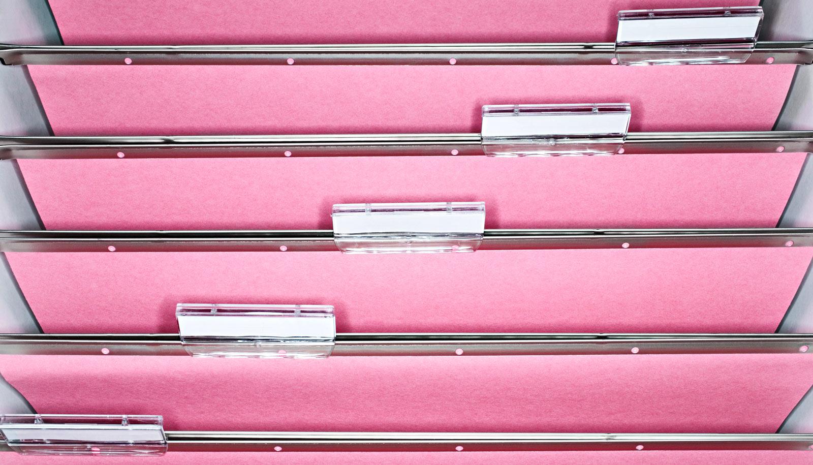 empty pink file folders