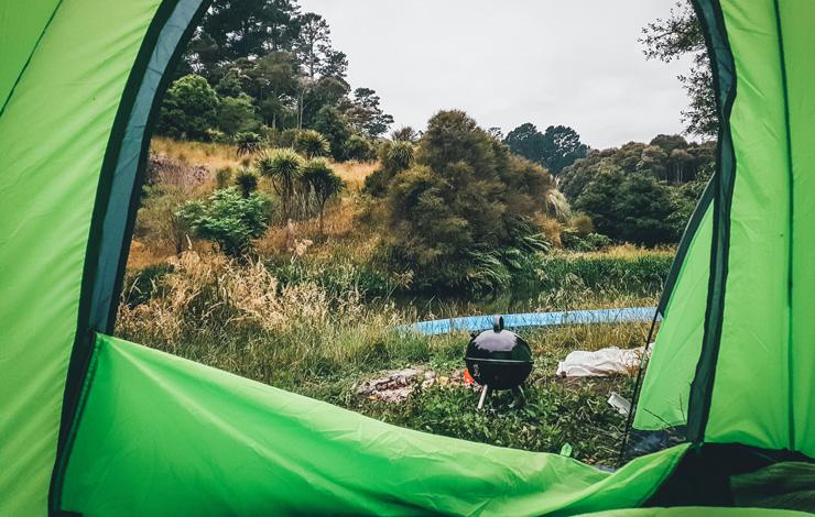 From Perfect to Poverty…and the Lesson-Filled Journey Back, by Rhiannon Rees. Photograph of inside of tent looking out by Tarn S.