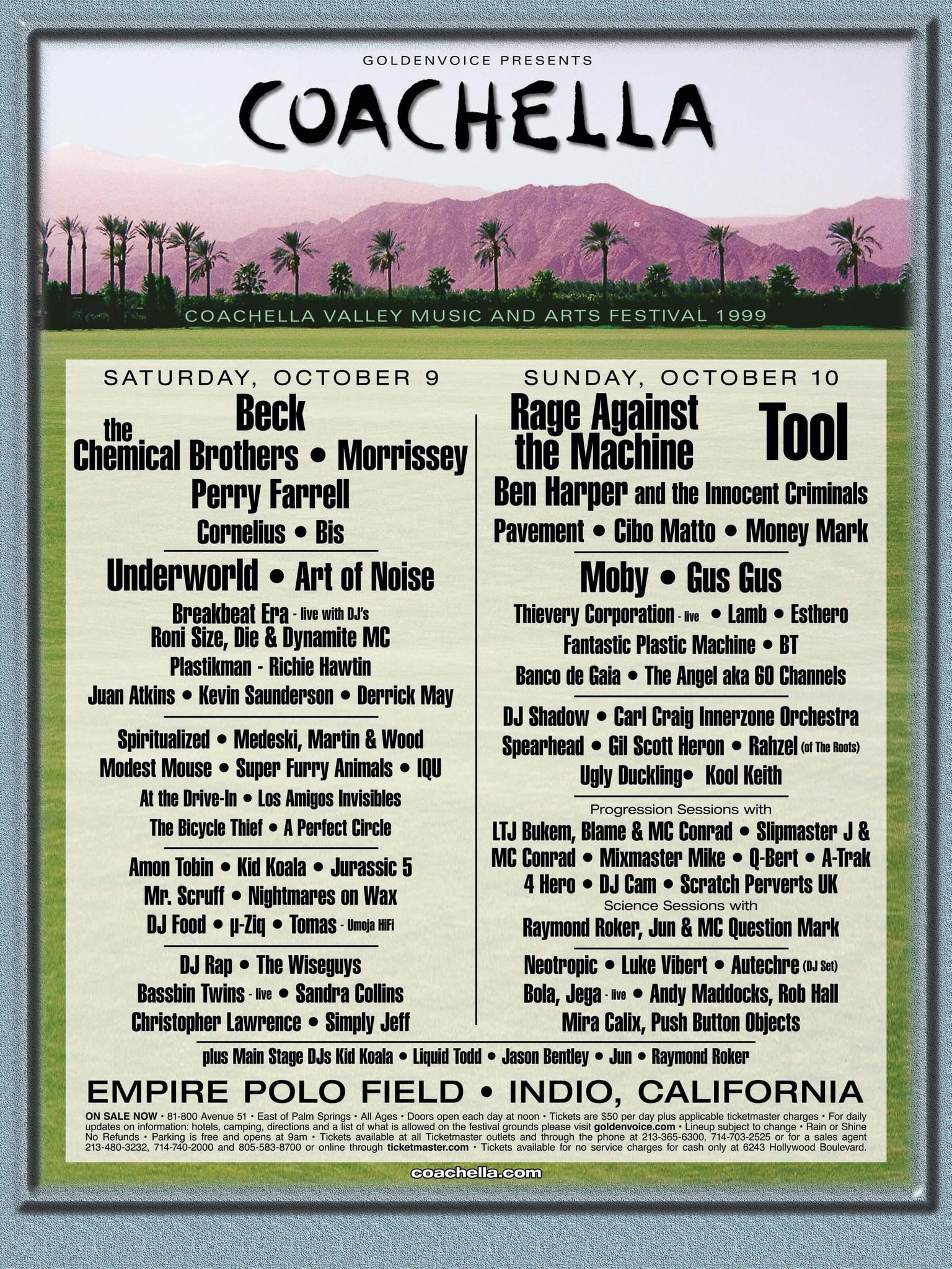 Every Single Coachella Headliner And Lineup Poster Since The California ...