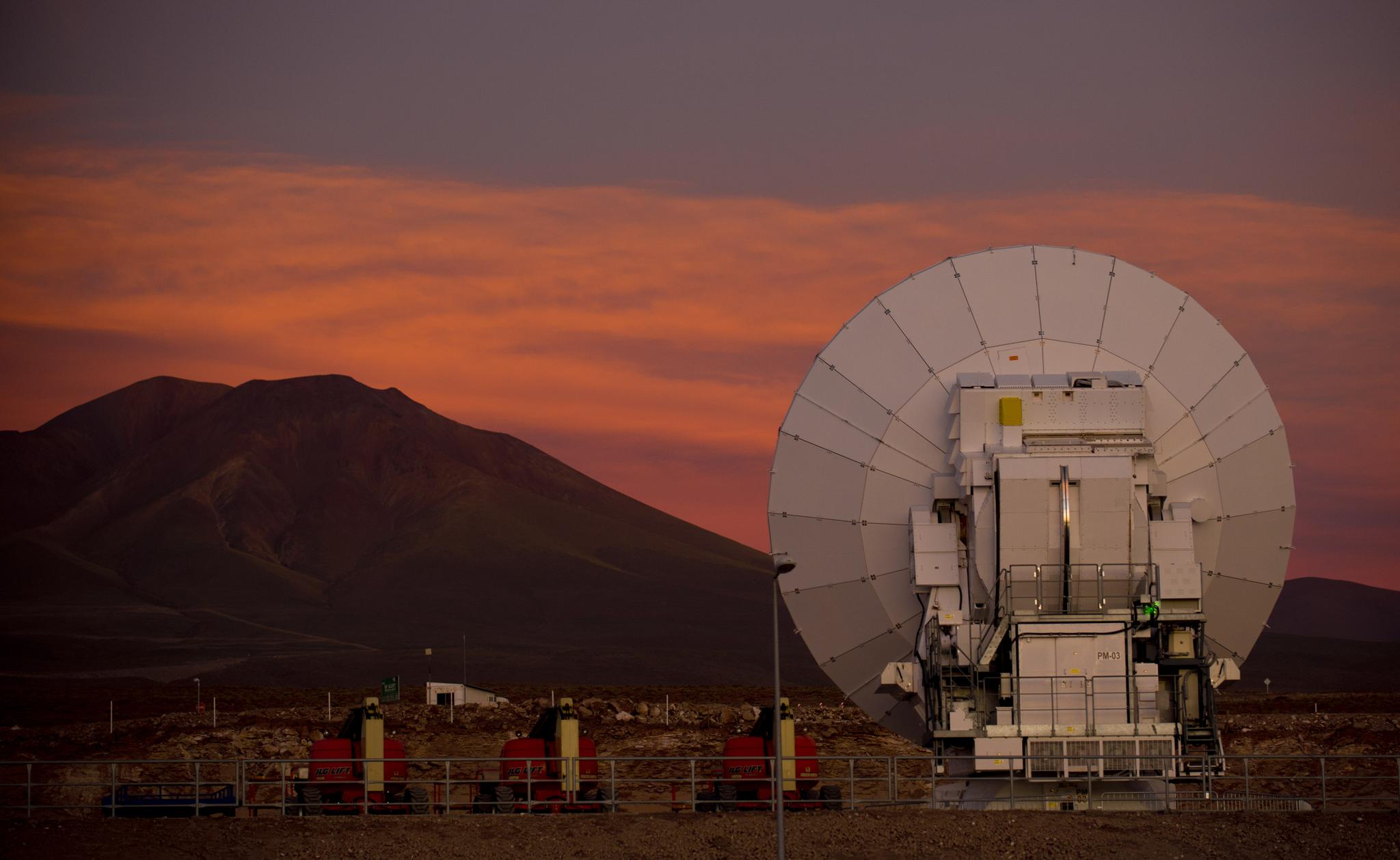 One of 66 radio dishes that make up a telescope in Chile.