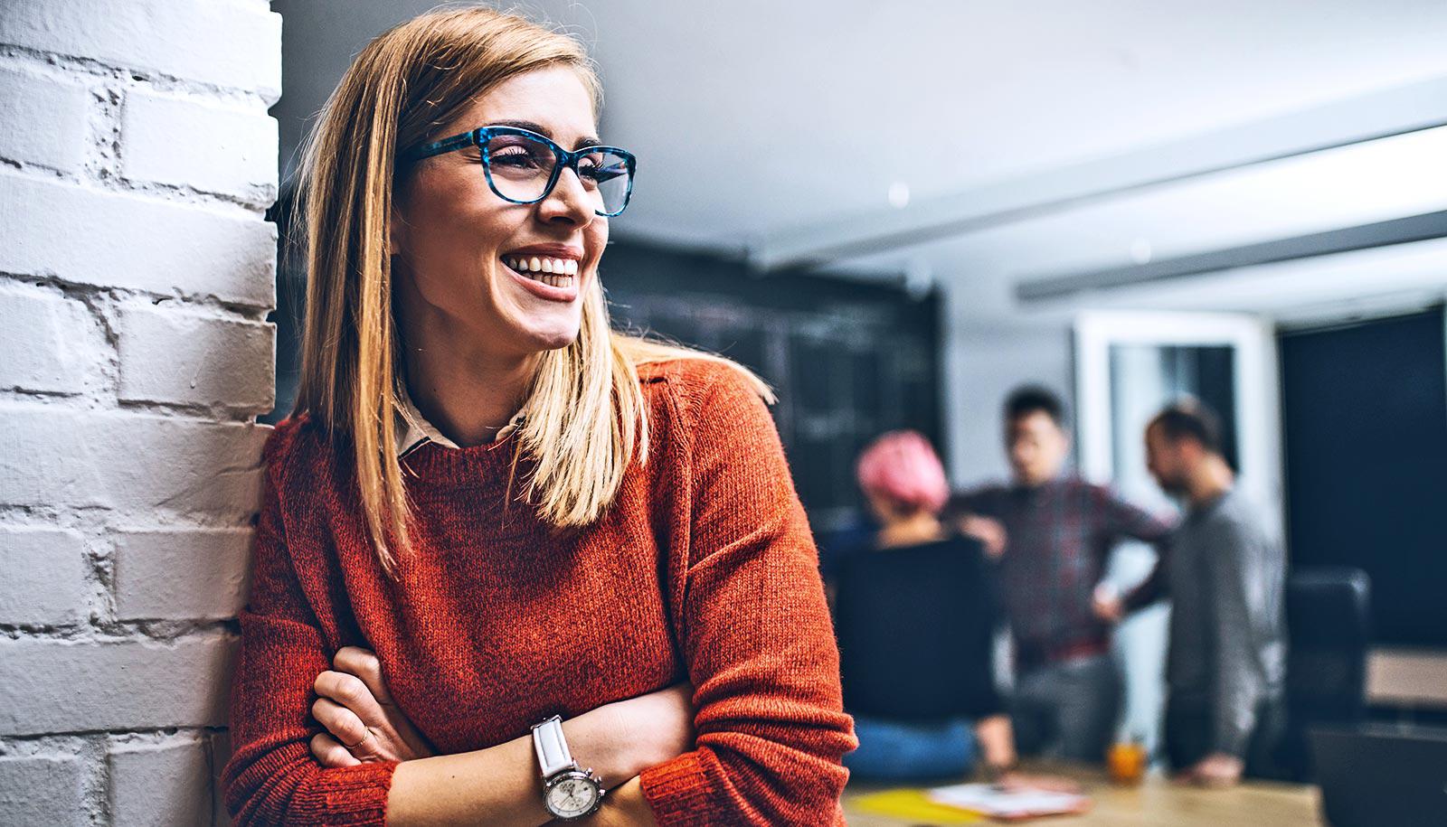 smiling woman at work