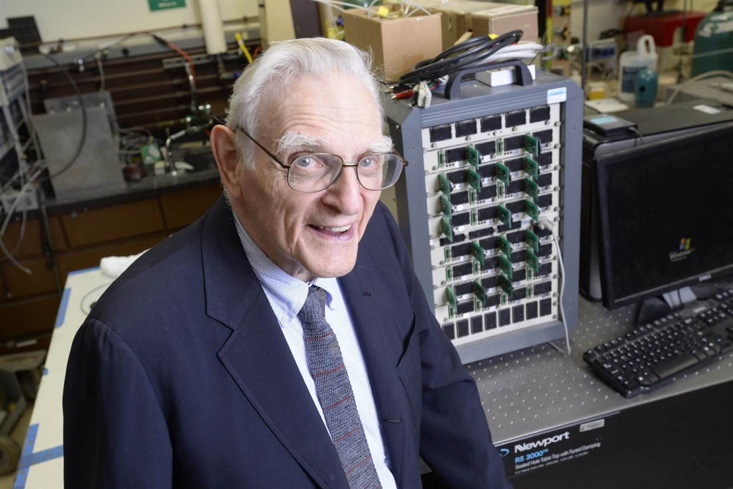 John Goodenough in his office at the University of Texas in Austin in 2013.