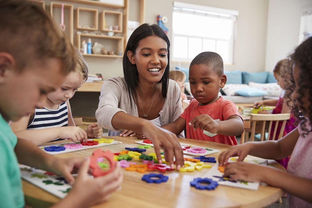 Parent at preschool class