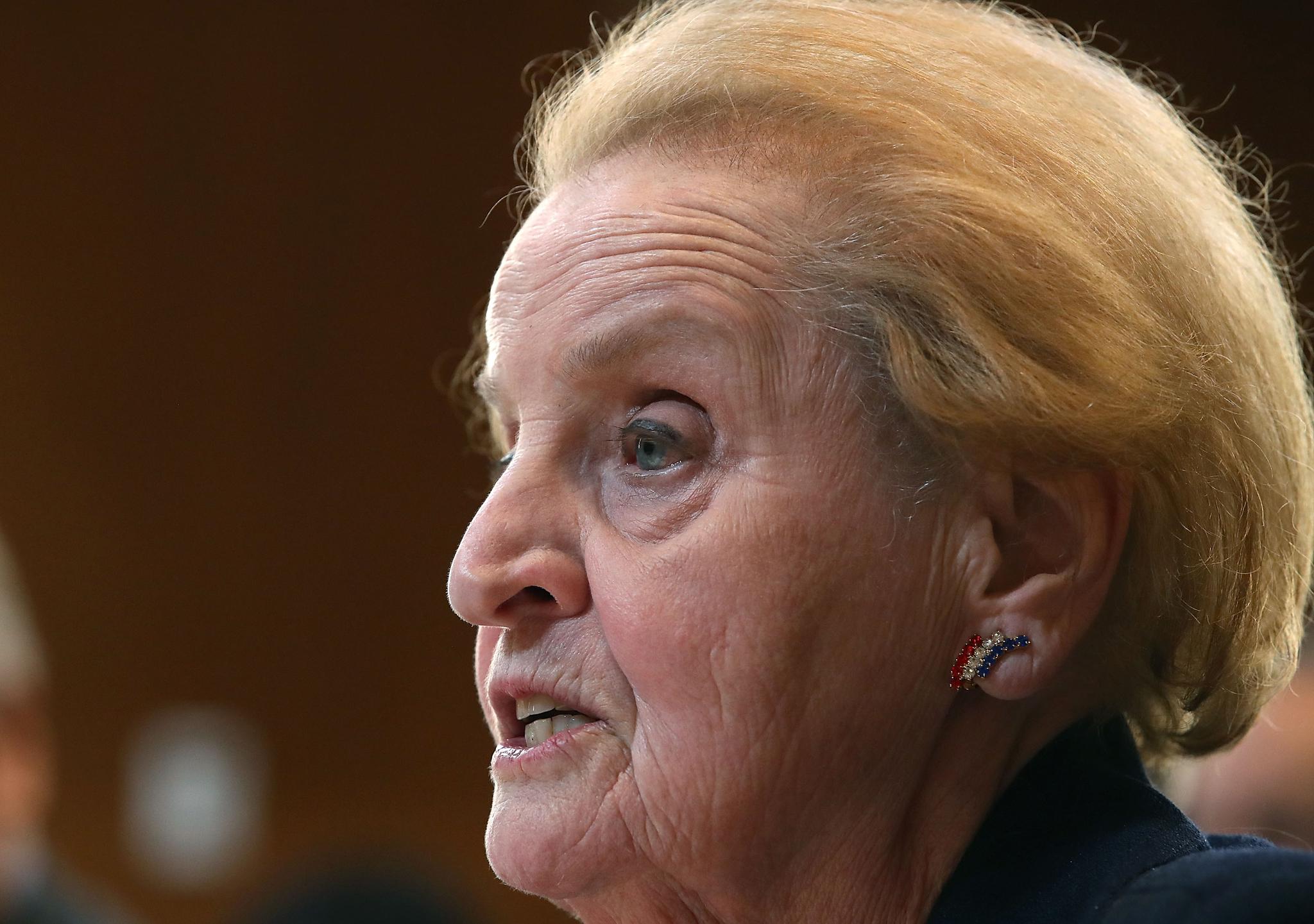 Former Secretary of State Madeline Albright testifies during a Senate Appropriations Committee hearing on Capitol Hill, on May 9, 2017 in Washington, D.C. The committee was hearing testimony on 'United States Democracy Assistance.'