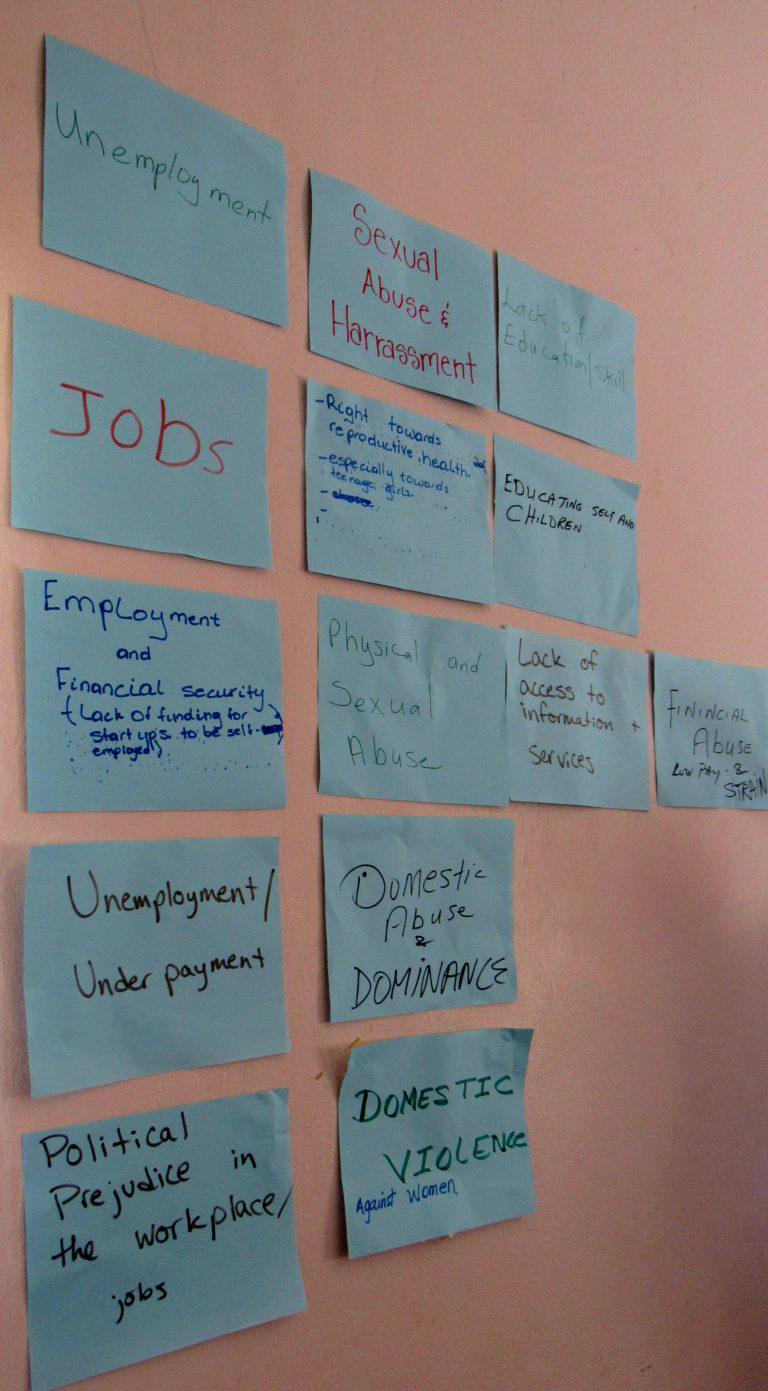 Besides unemployment, the issue of violence and abuse -- domestic violence in particular -- was the top concern among rural women at a workshop organized by the 51% Coalition and Fi Wi Jamaica in rural areas of the country in March, 2016. Photo by the author, used with permission.
