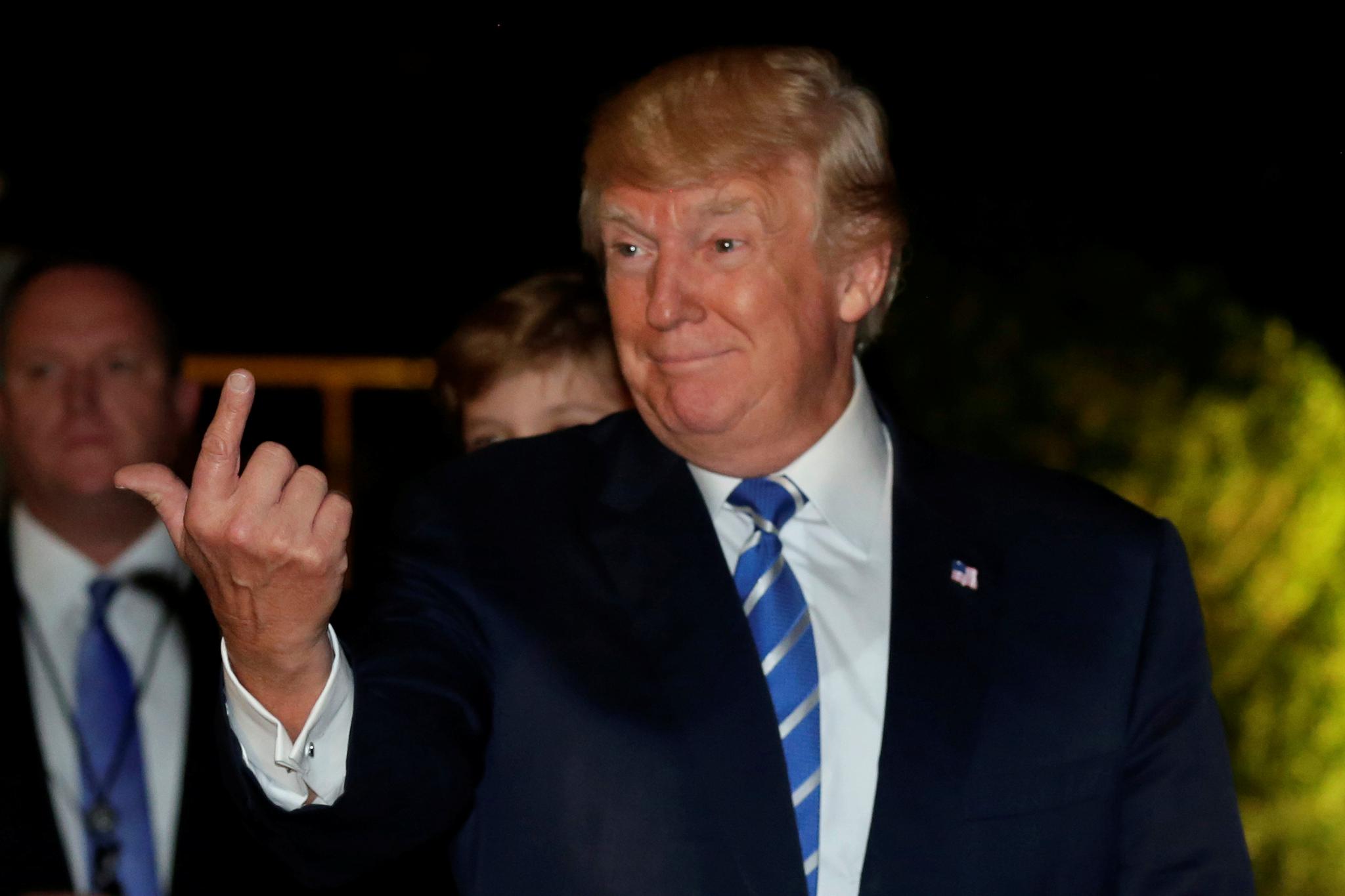 President Donald Trump on the South Lawn of the White House upon his return to Washington, D.C., on August 20, after a vacation in Bedminster, New Jersey.