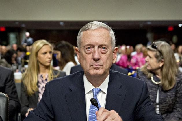 James Mattis, then the secretary of defense nominee, arrives at a Senate Armed Services Committee confirmation hearing on Jan. 12, 2017. (Andrew Harrer/Bloomberg via Getty Images)