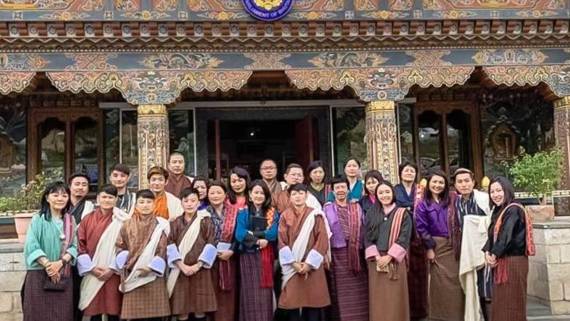 Activists in front of the National Assembly after the historic decision to repeal section 213 and 214 of the Bhutanese Penal Code decriminalizing homosexuality. Image via the Facebook page of Namgay Zam/LGBT Bhutan. Used with permission.