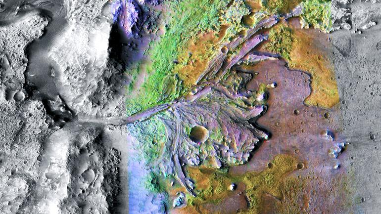 aerial view of Jezero crater