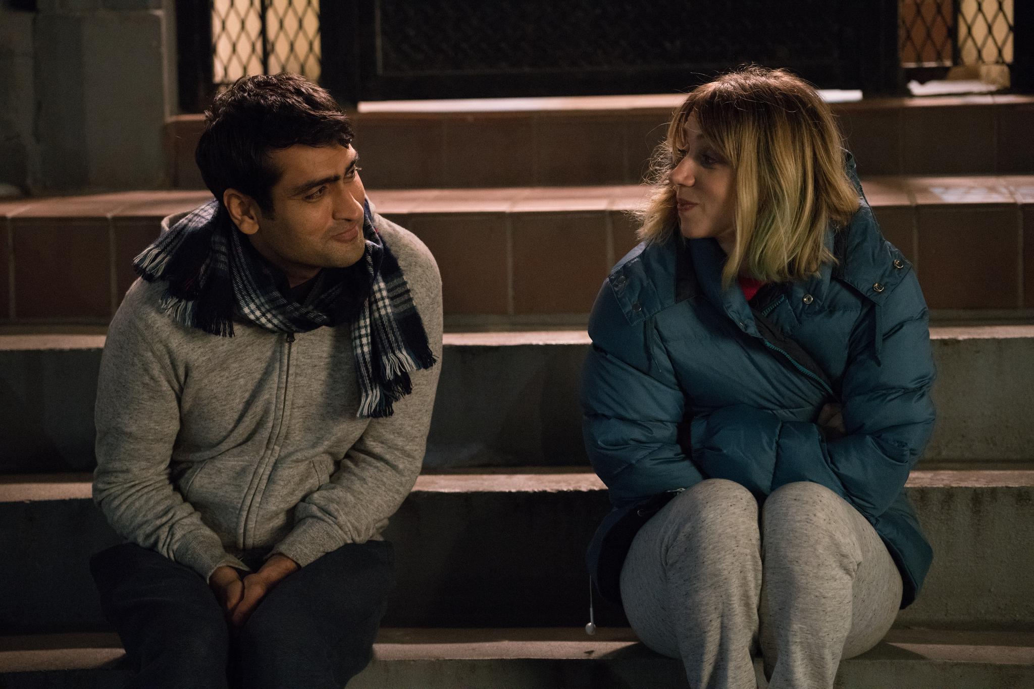 Kumail Nanjiani plays Kumail and Zoe Kazan plays Emily in "The Big Sick."
