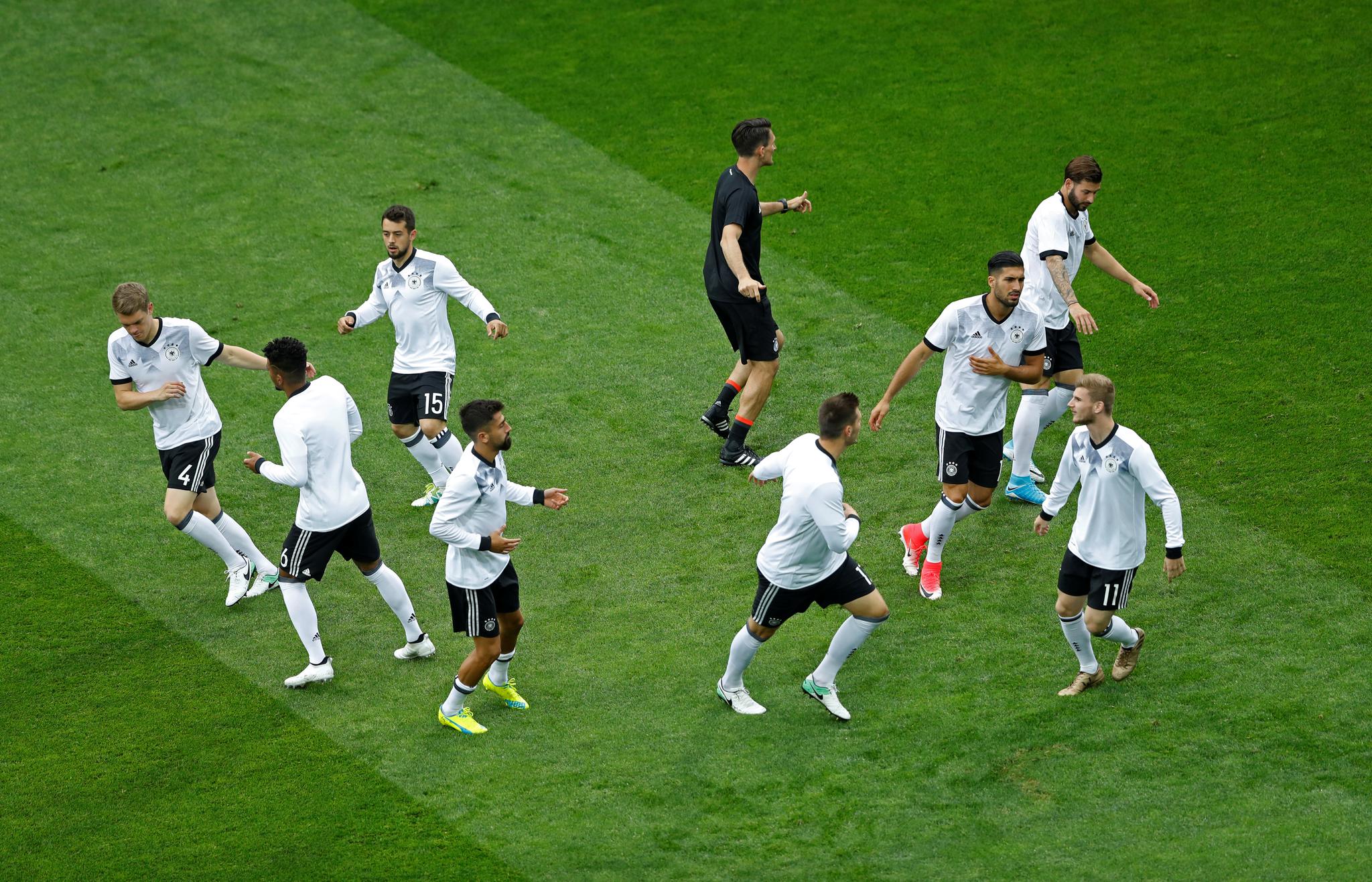 Physicists have studied many phenomena, such as soccer players' movements, to better understand turbulence. This photo was taken during an Australia-Germany match on June 19 2017.